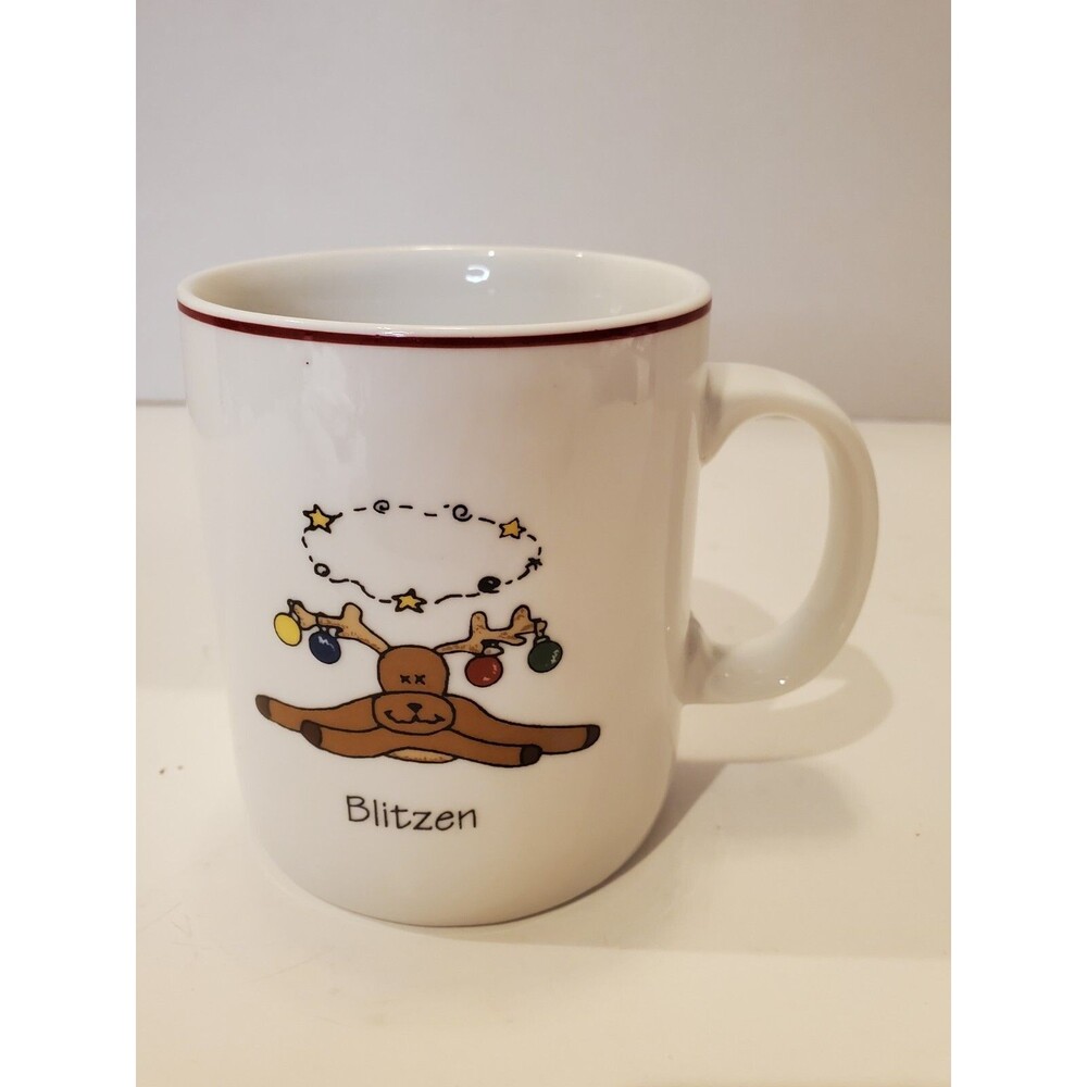 Blitzen Reindeer Mug ABC Distributing Coffee Tea Cup Christmas Santa Holiday
